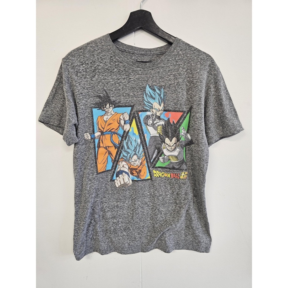 Dragon Ball‎ Super Shirt Mens Medium Gray Goku Vegeta Anime Graphic T-Shirt
